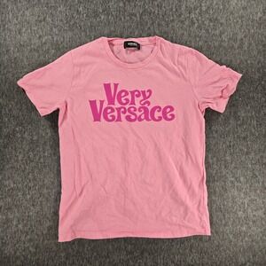 Versace Kids T-Shirt Pink Very Versace Graphic Logo Tee Size 12 Authentic